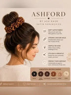 AETHERA Luxe: Satin Hair Scrunchies Set of 6 - Neutral Palette for Daily Elegance - detail
