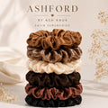 Ashford Satin Hair Scrunchies Set of 6, Neutral Colors, One Size - front view