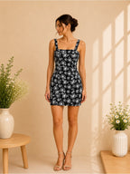 Forever 21 Black & White Floral Mini Dress Size M