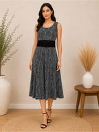 Perceptions Petite Brown Print Sleeveless Midi Dress - 14P