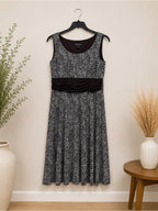 Perceptions Petite Brown Print Sleeveless Midi Dress - 14P - View 3