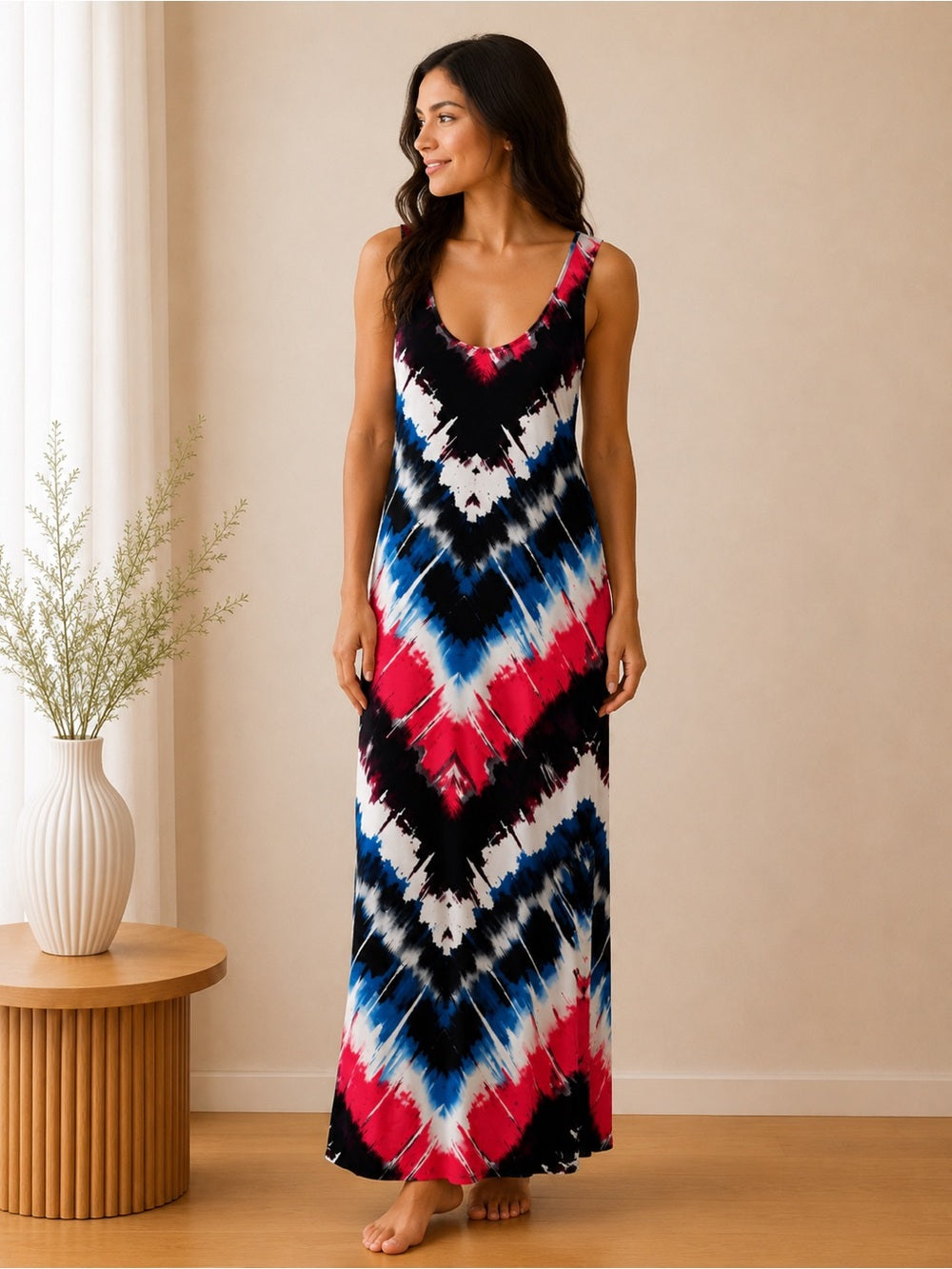 Sunny Leigh Tie Dye Maxi Dress Sleeveless - XL