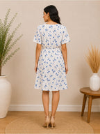 Sienna Sky White Blue Floral Mini Dress - Small - View 2