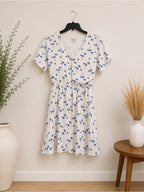 Sienna Sky White Blue Floral Mini Dress - Small - View 3