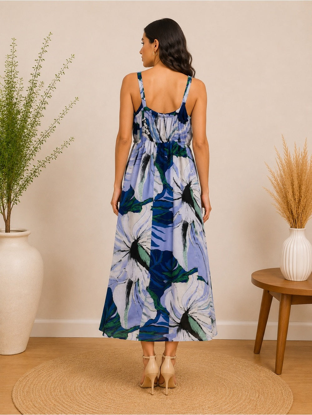 Sophisticates by Jonathan Martin Blue Floral Maxi Dress - Size 18 - View 2