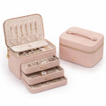 AETHERA Luxe Vegan Leather Travel Jewelry Case - front view