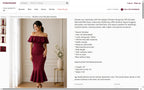 Windsor Burgundy Off-Shoulder Mermaid Midi Dress - Size XS - front view